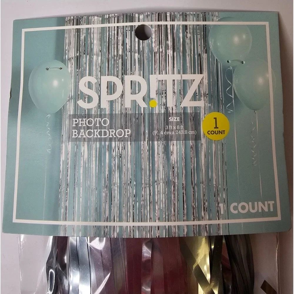 New Spritz Photo Backdrop‎ Curtain Metallic Silver Decoration 3ft x 6ft